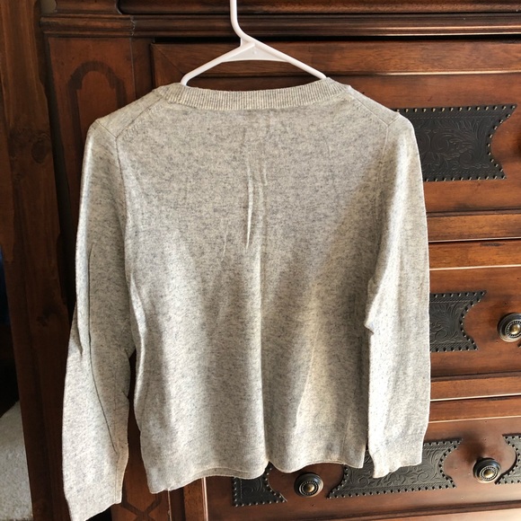 J.Crew M pear graphic pullover gray sweater long sleeve wool crew-neck knit - Picture 6 of 10